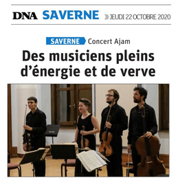 Article DNA Saverne du 22 Octobre 2020 Des musiciens pleins d'énergie et de verve